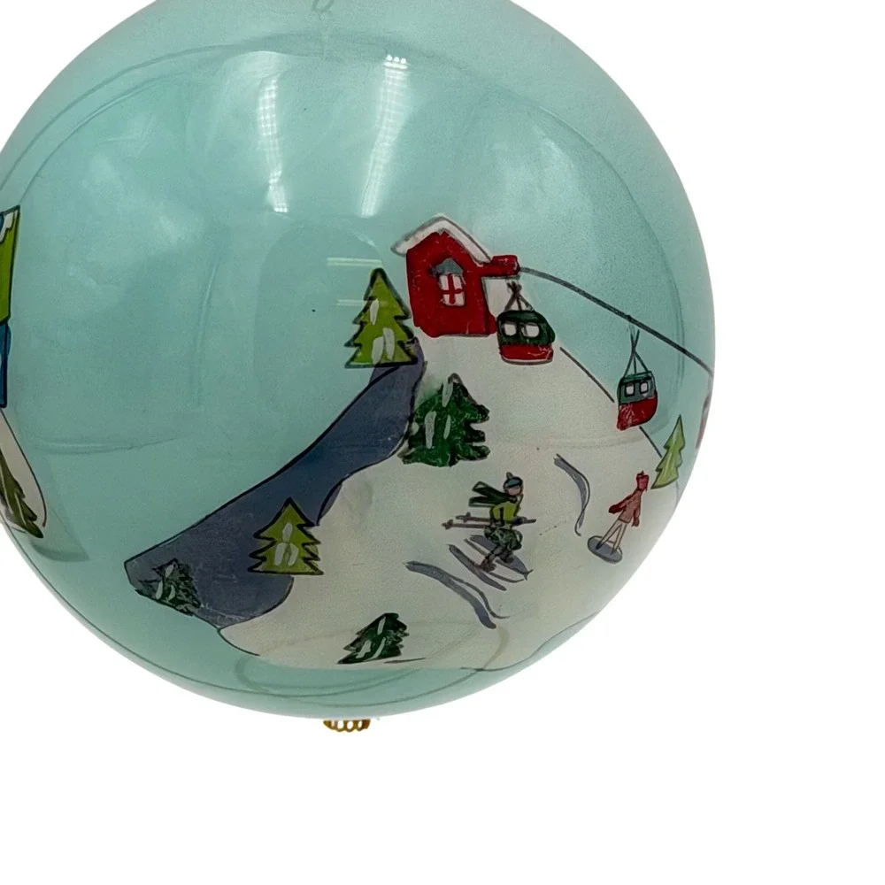 World Market 2021 Li Bien Glass Ornament Winter Ski Chalet Christmas Holiday New